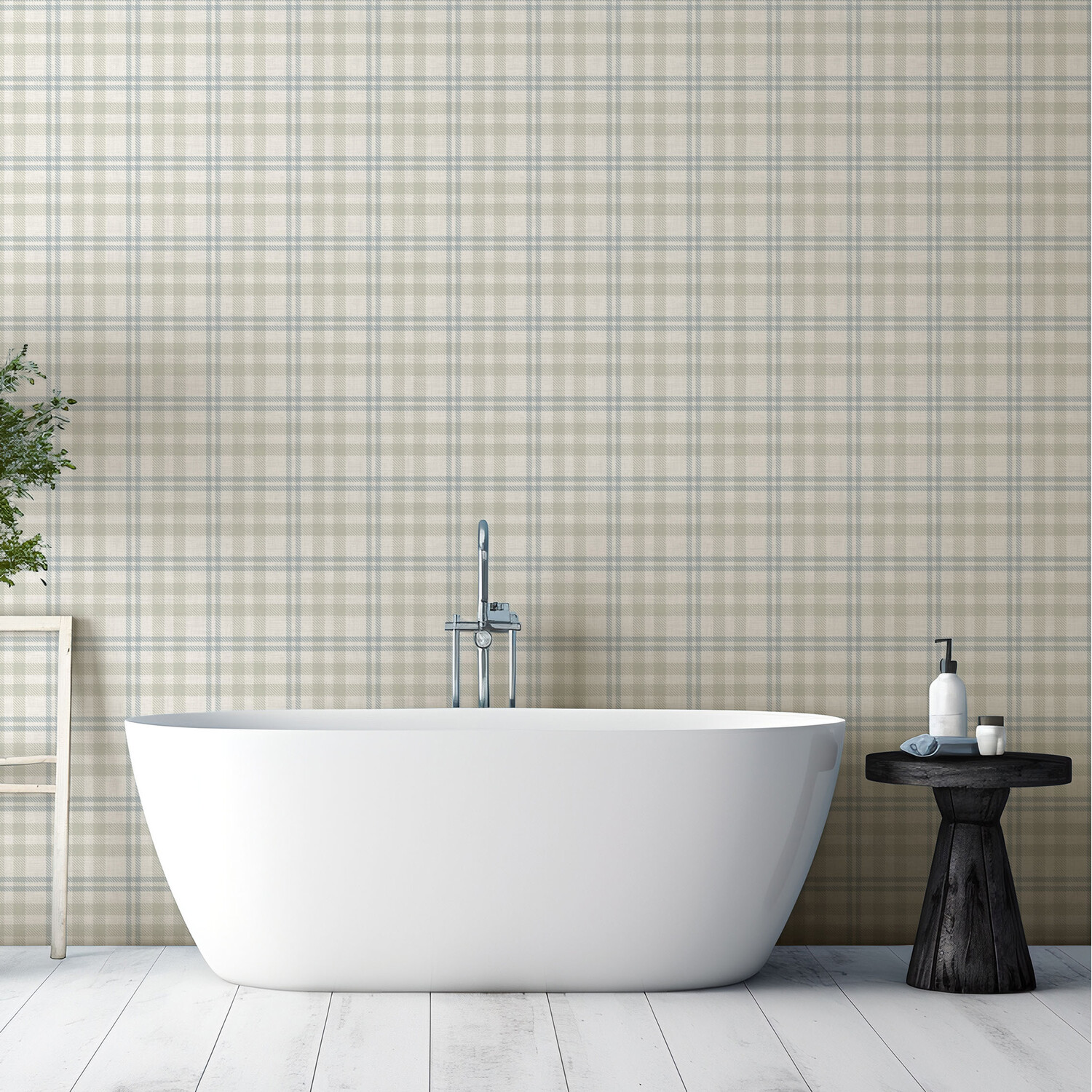 Countryside Check Wallpaper - Natural Image 7