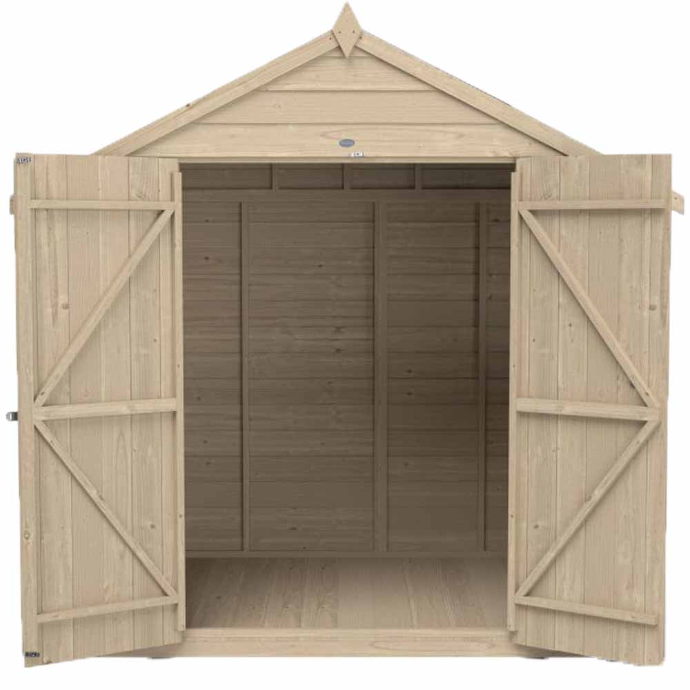 Forest Garden 7 x 5ft Double Door Overlap Pressure Treated Apex Shed Image 6