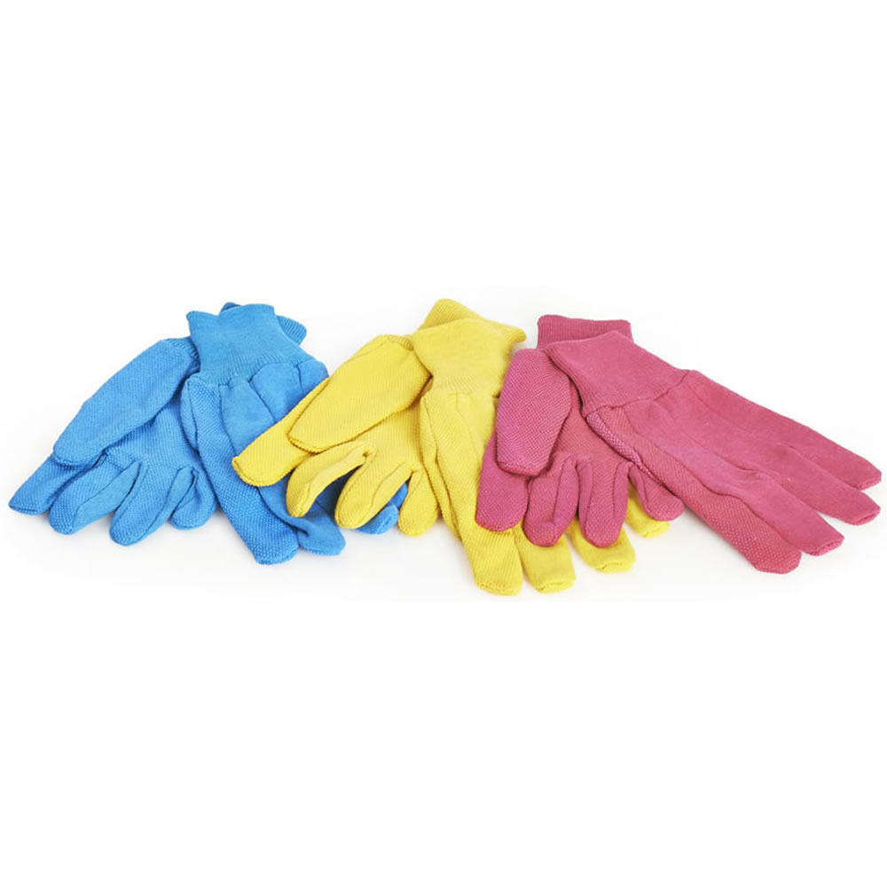 Wilko Size 8 Jersey Garden Gloves 3 pack Image 1