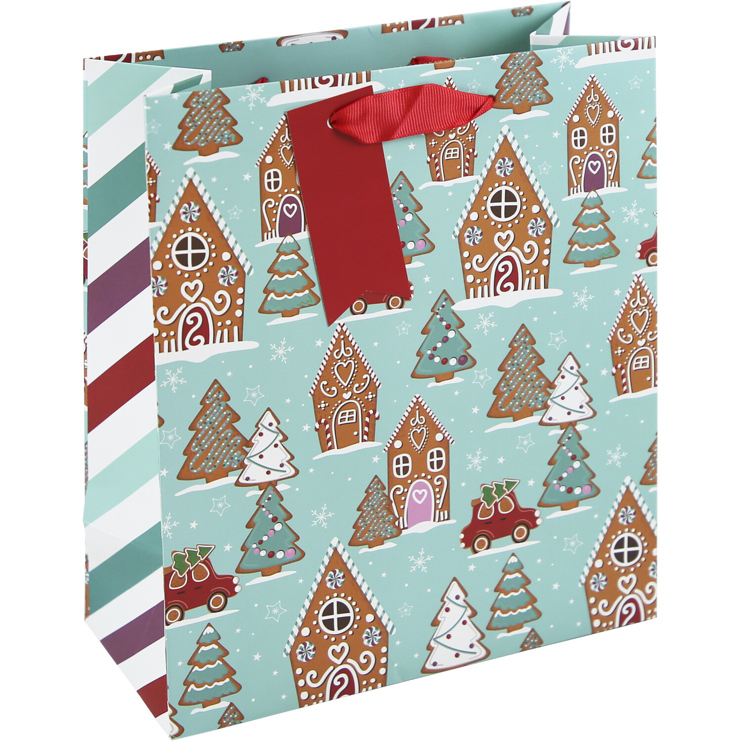 Gingerbread House Christmas Gift Bag  - Blue Image 2