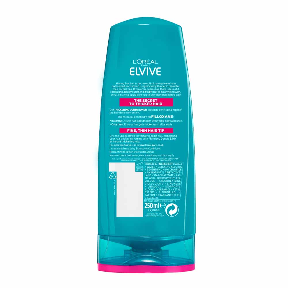 L’Oréal Paris Elvive Fibrology Thickening Conditioner for Fine Hair 250ml Image 2