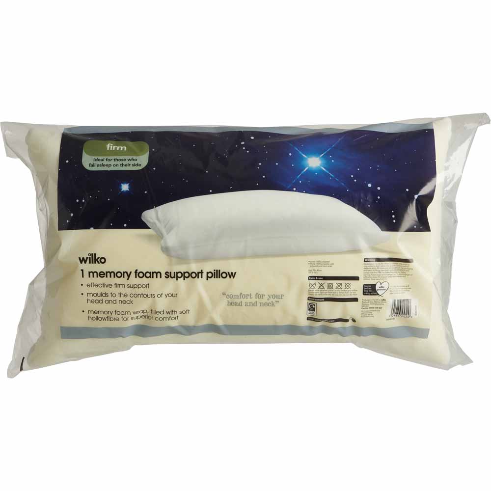 Wilko Memory Comfort Pillow 70 x 40cm Image 4