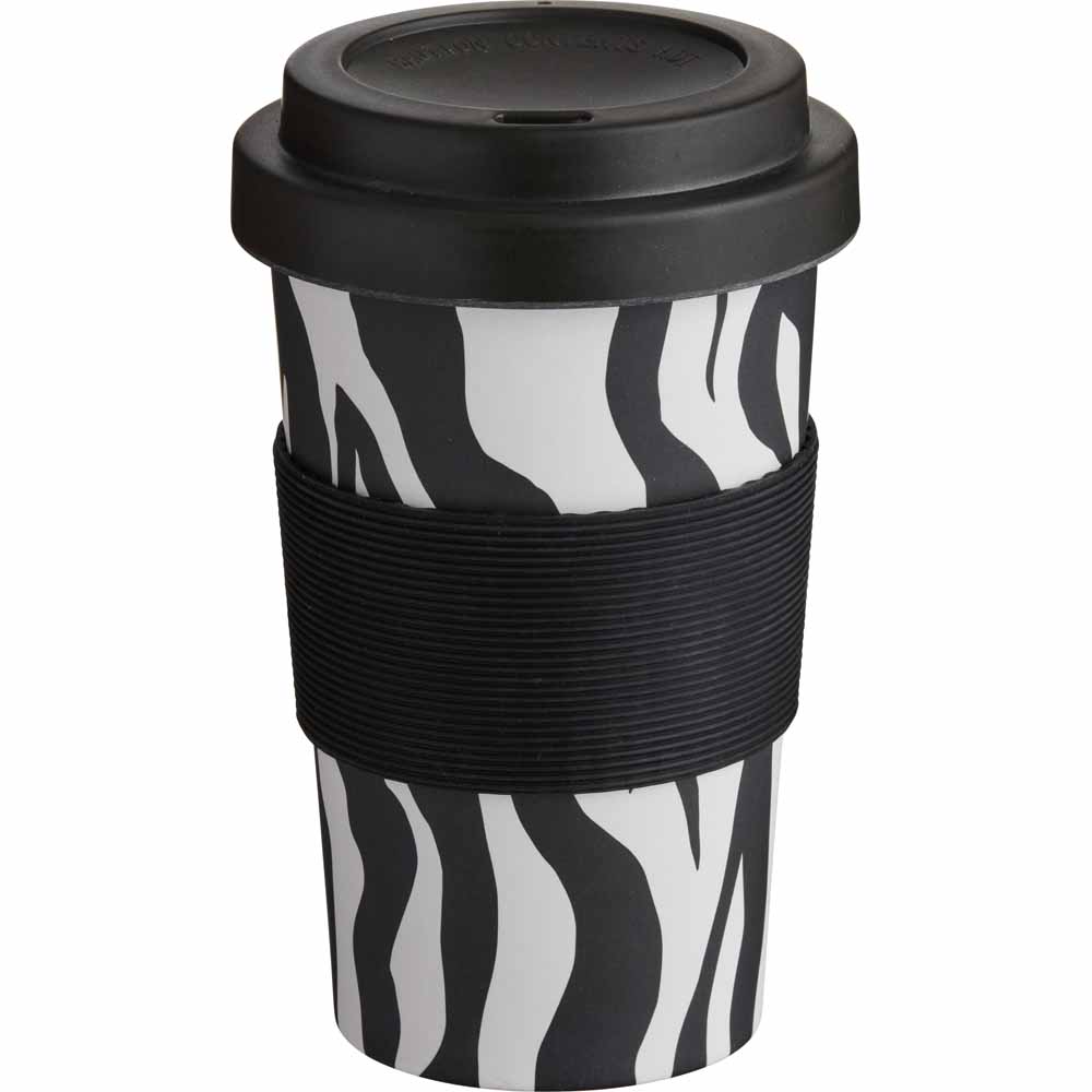 Wilko Zebra Bamboo Travel Mug Wilko