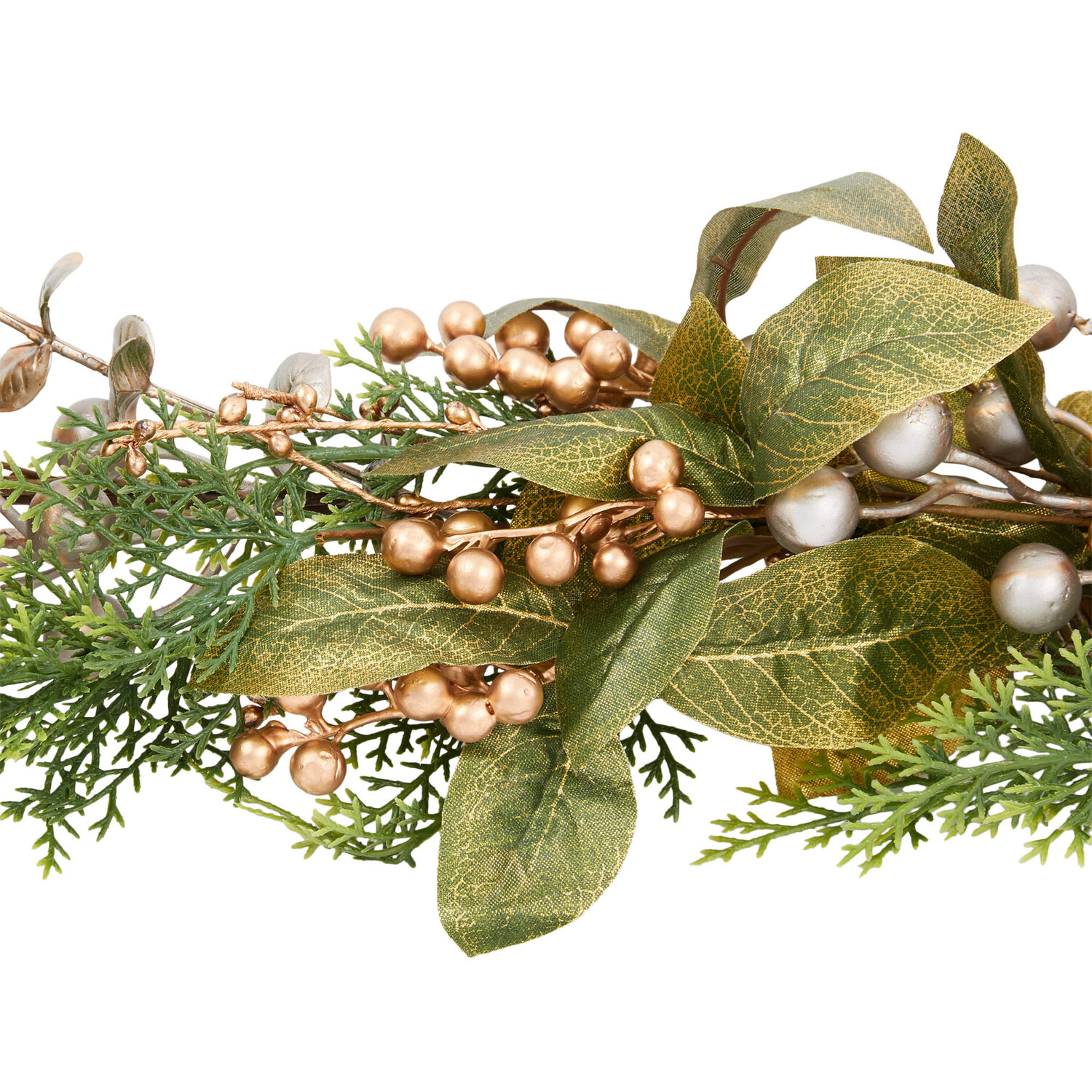 Gold Foiled Leaf Garland - Green & Gold Image 2