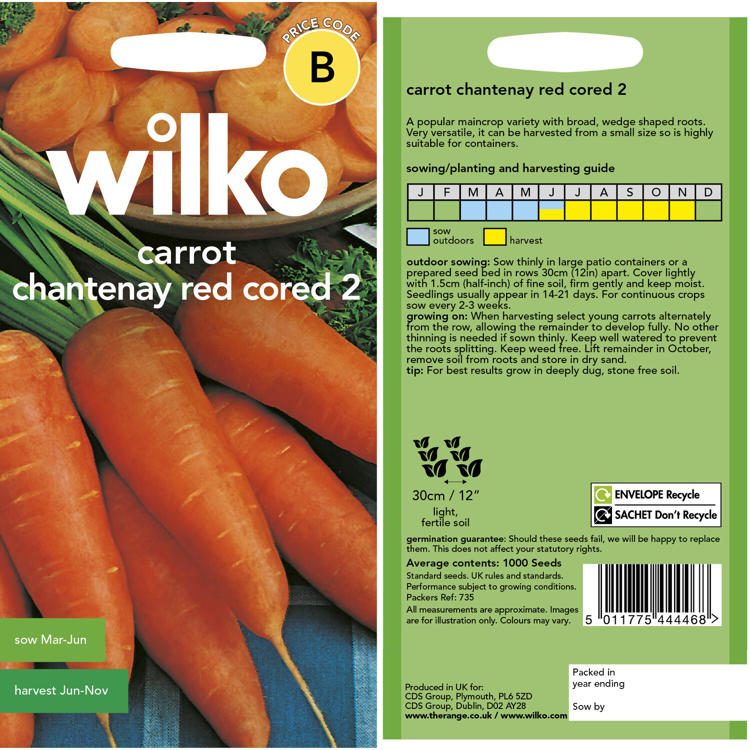 Wilko Chantenay Red Core Carrot Seeds Image 3