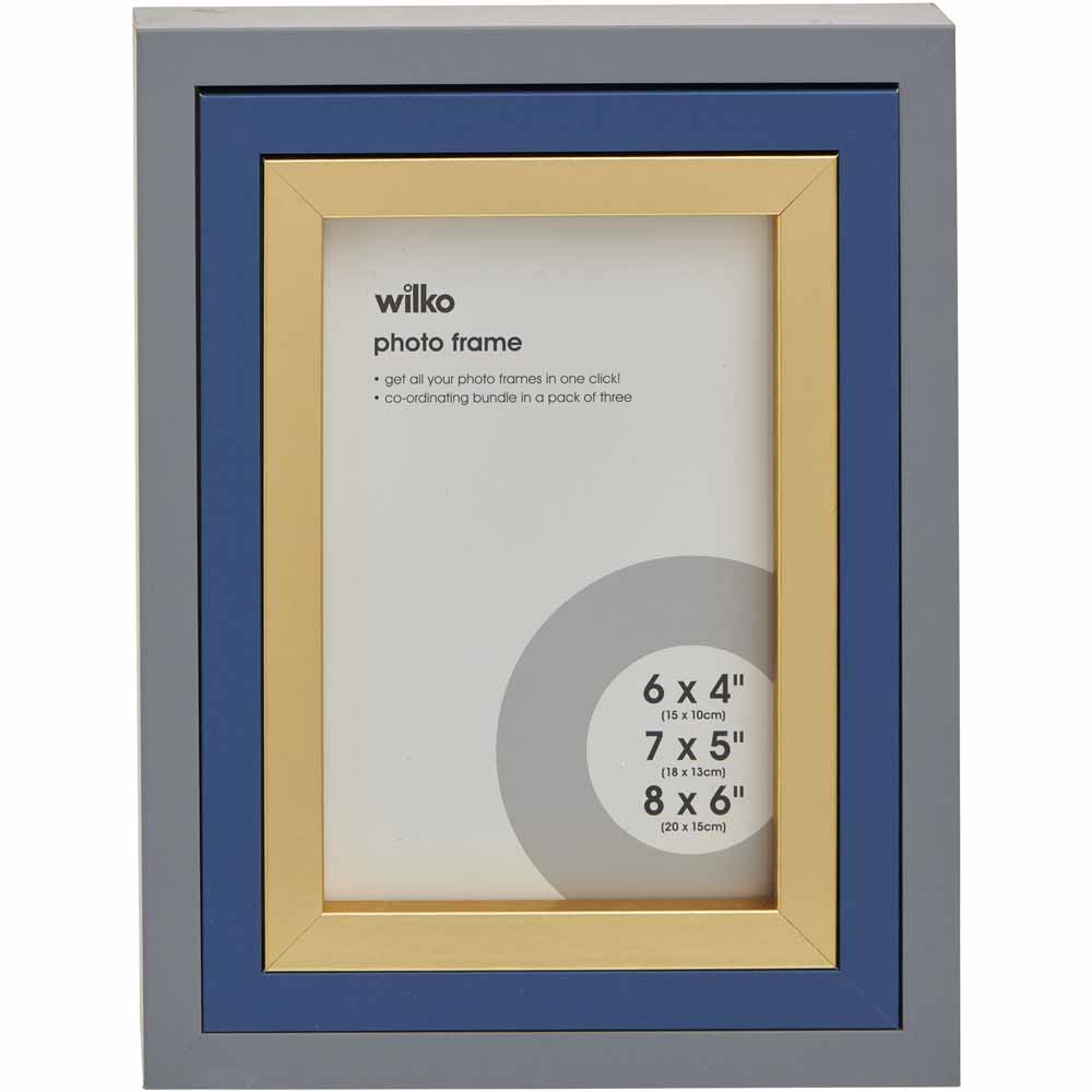 Wilko Navy Multi Photo Frame 3pk Wilko