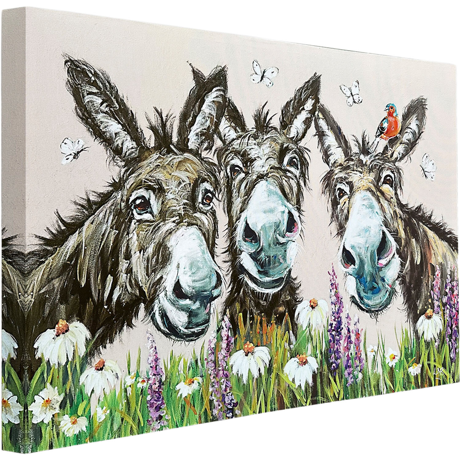 Louise Brown Donkey Trio Canvas Art Image 3