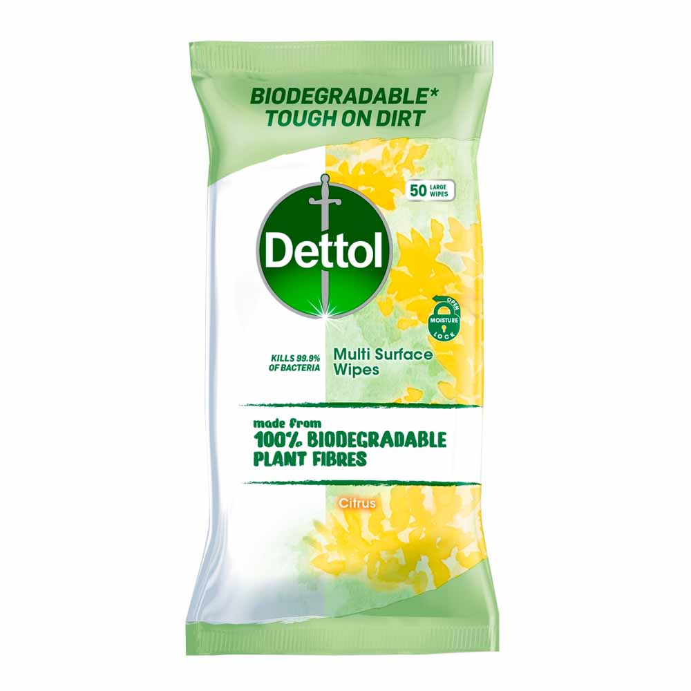 Dettol Bio Wipes Lemon 50s Image