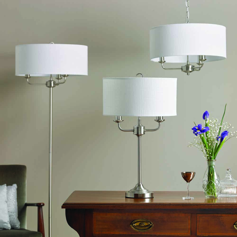 Grantham Floor Lamp Satin Nickel Image 2