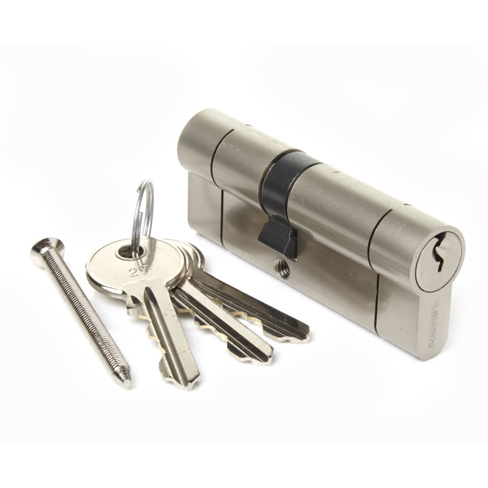 Wilko Cylinder Lock Nickel 35 x 45mm Wilko