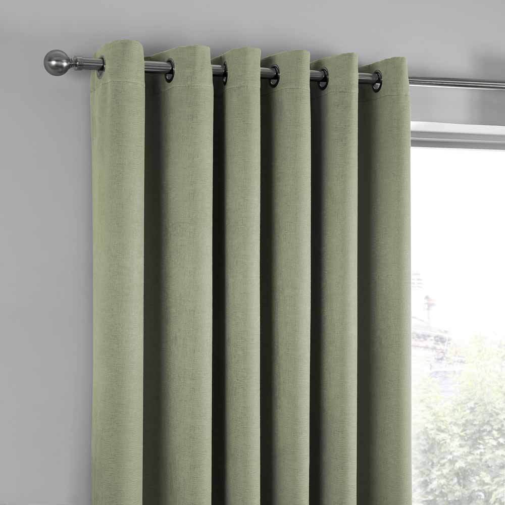 Strata Eyelet Curtain Green W 228cm x D 228cm Image 5