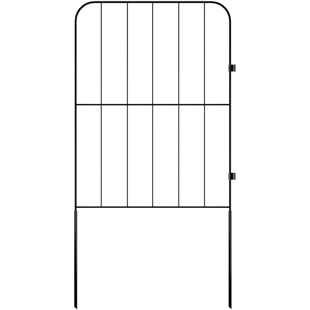 Living and Home Black 31 x 61cm 25 Pack Multipurpose Wrought Iron Garden Fence Image 1