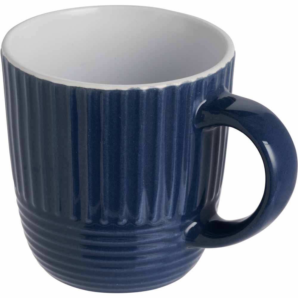 Wilko Blue Embossed Mug Image 2