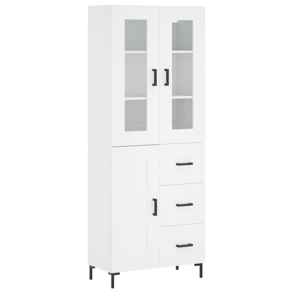 vidaXL 3 Door 3 Drawer White Highboard Image 2
