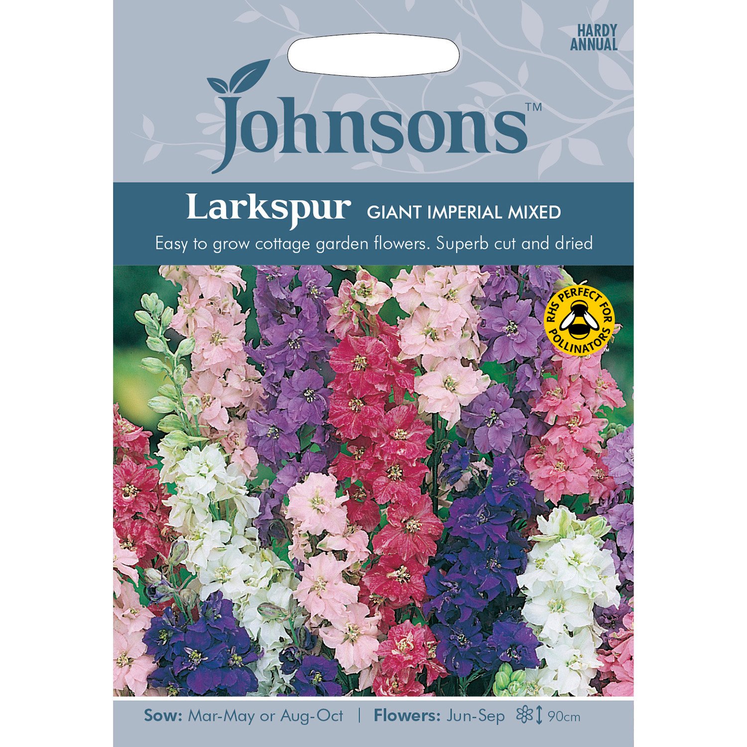 Johnsons Larkspur Giant Imperial Mixed Flower Seeds Image 2