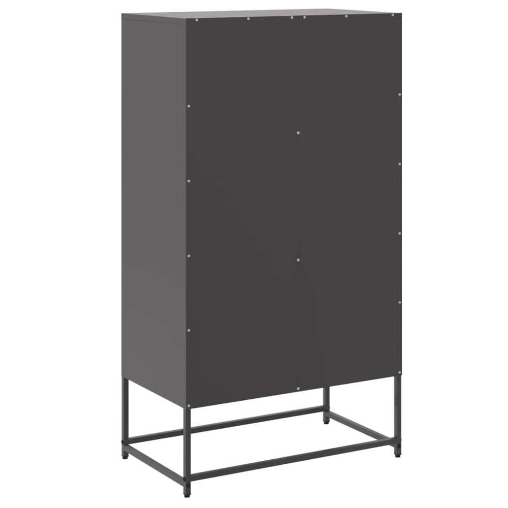 vidaXL 2 Door 2 Shelf Black Steel Highboard Image 8