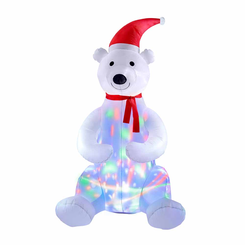 Inflatable Polar Bear Disco Light 6ft Image 1
