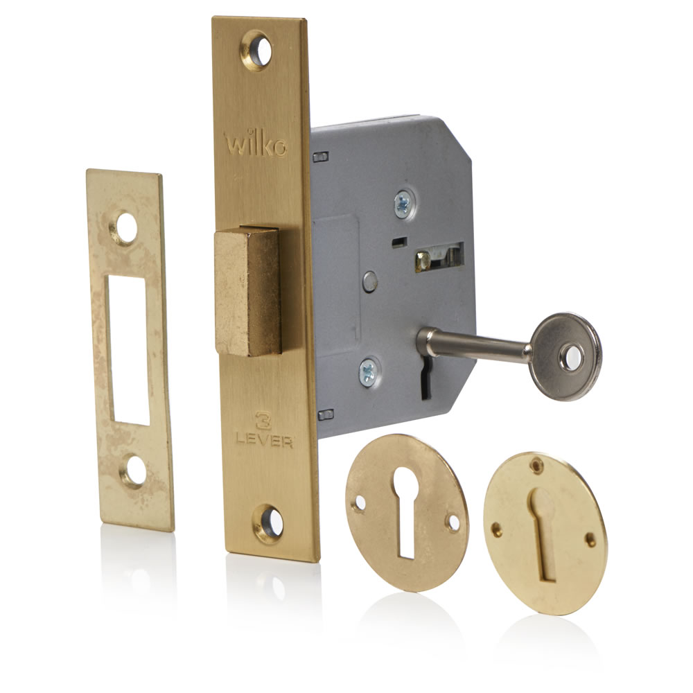 Wilko 3 Lever Mortice Deadlock 65mm Image