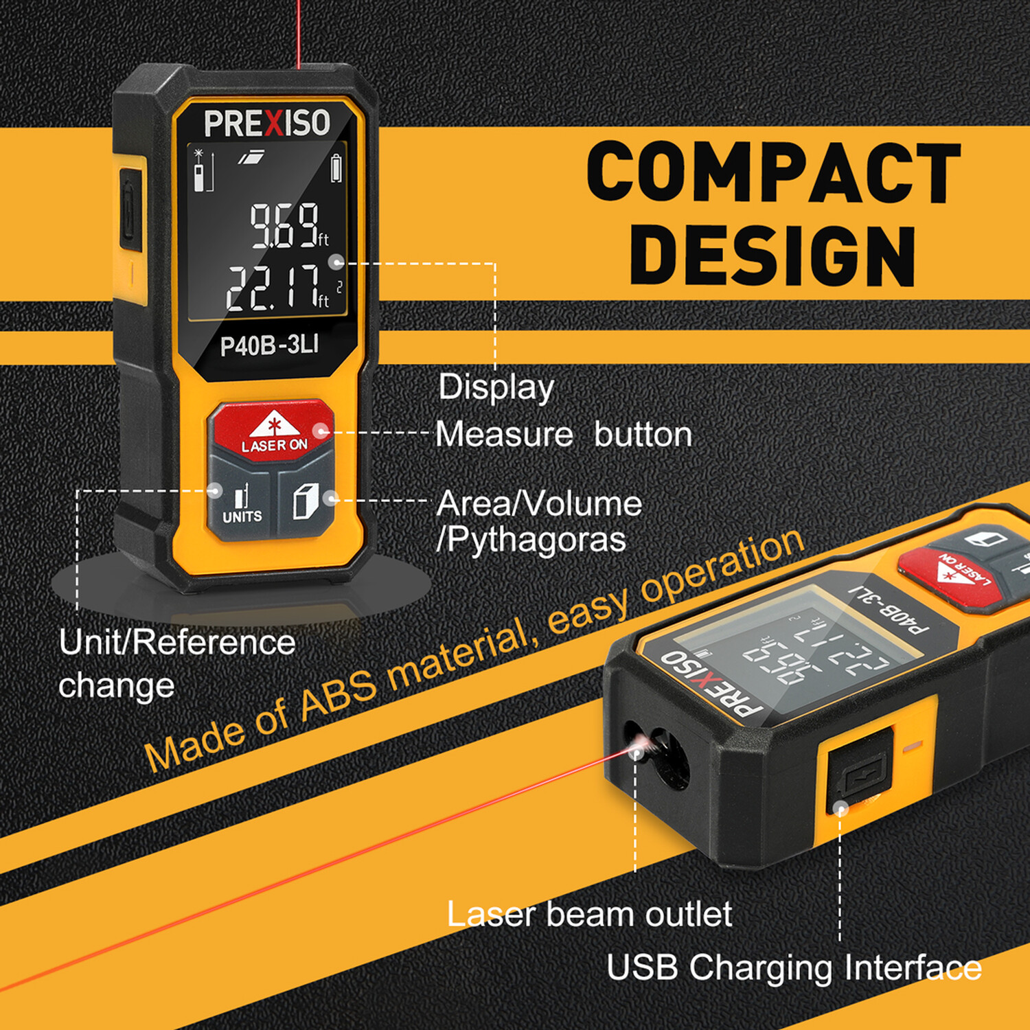 Prexiso Pocket Laser Measure Image 17