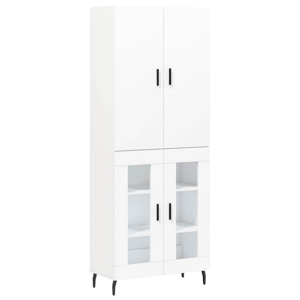 vidaXL 4 Door White Highboard Image 2