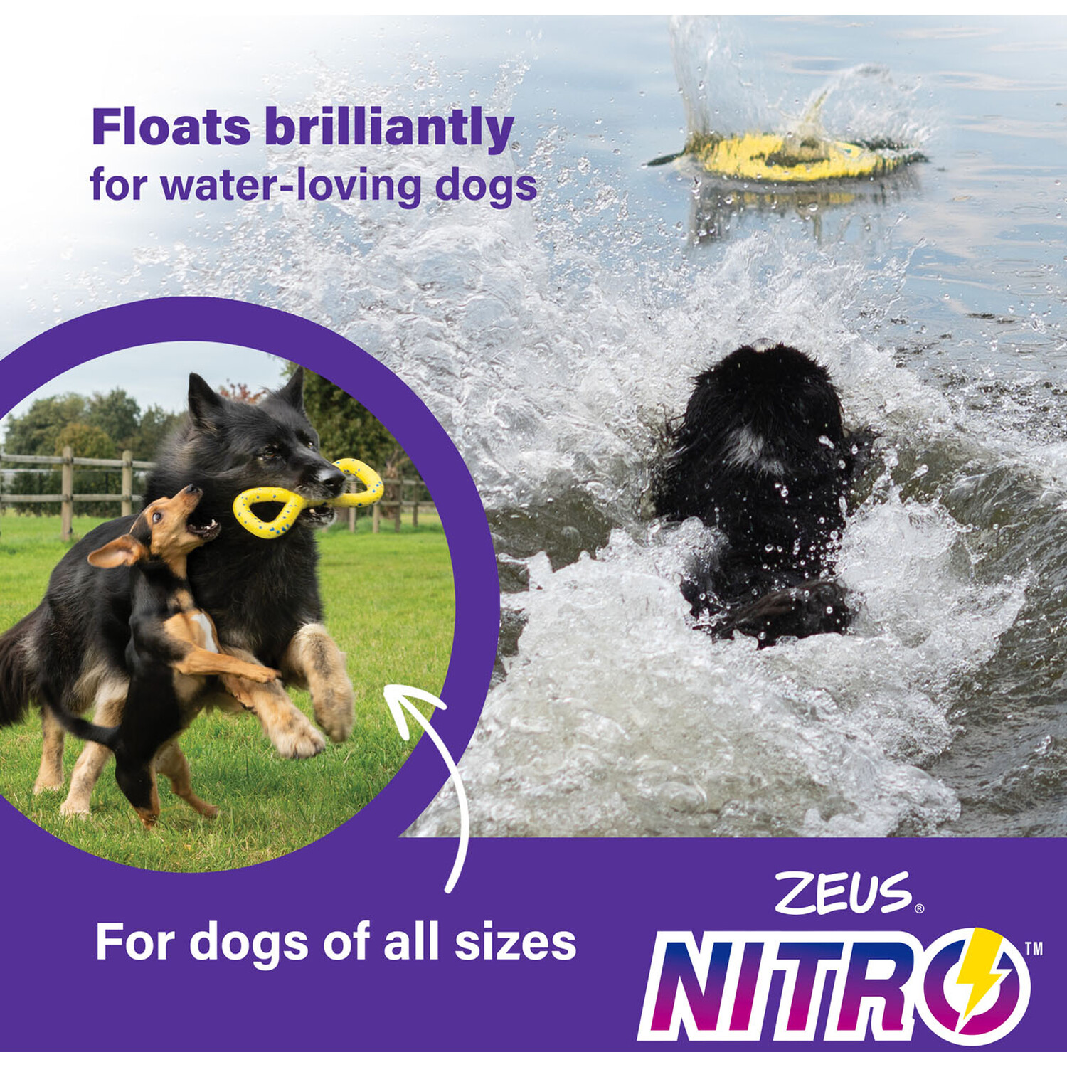 Zeus Nitro Weighted Grip Ball Dog Toy Yellow Image 6