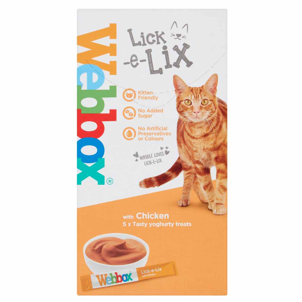 Webbox Cats Delight Lick-e-Lix Chicken Cat Treats 5 x 15g Image