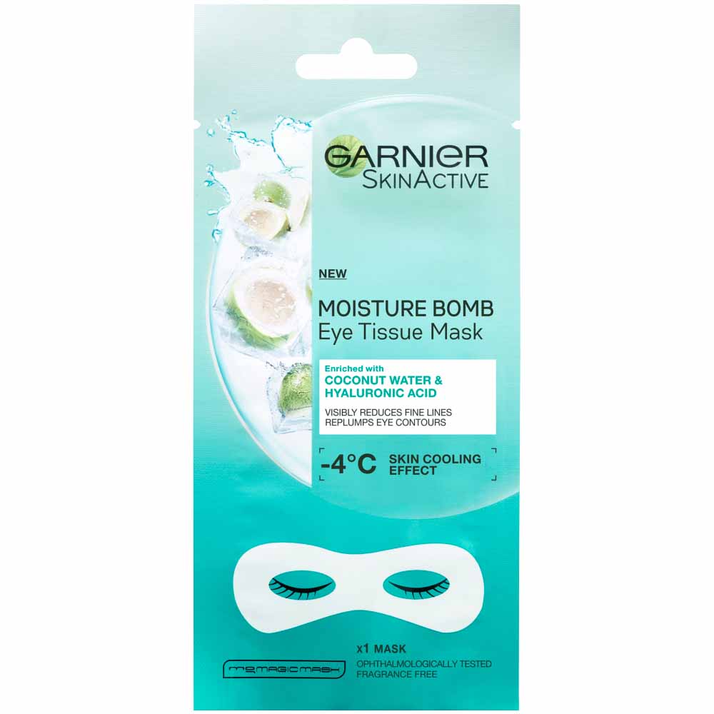 Garnier Moisture Bomb Hyaluronic Acid And Coconut Water Eye Tissue Mask Image 1