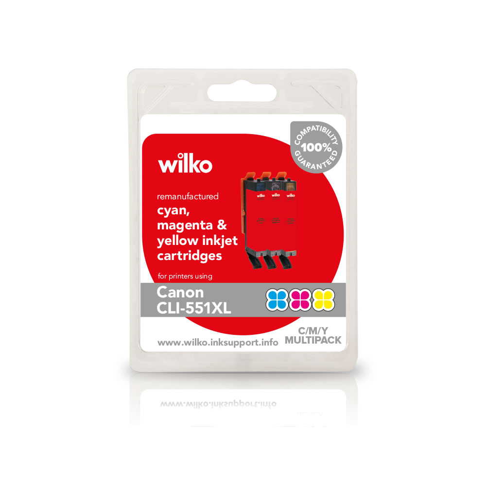 Wilko Remanufactured Canon CLI-551XL Colour Inkjet Cartridge Image 1