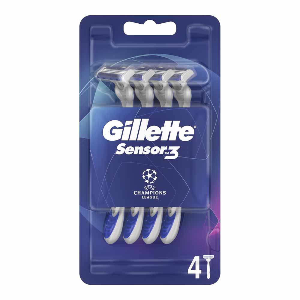 Gillette Sensor 3 Smooth Razors 4 Pack  - wilko