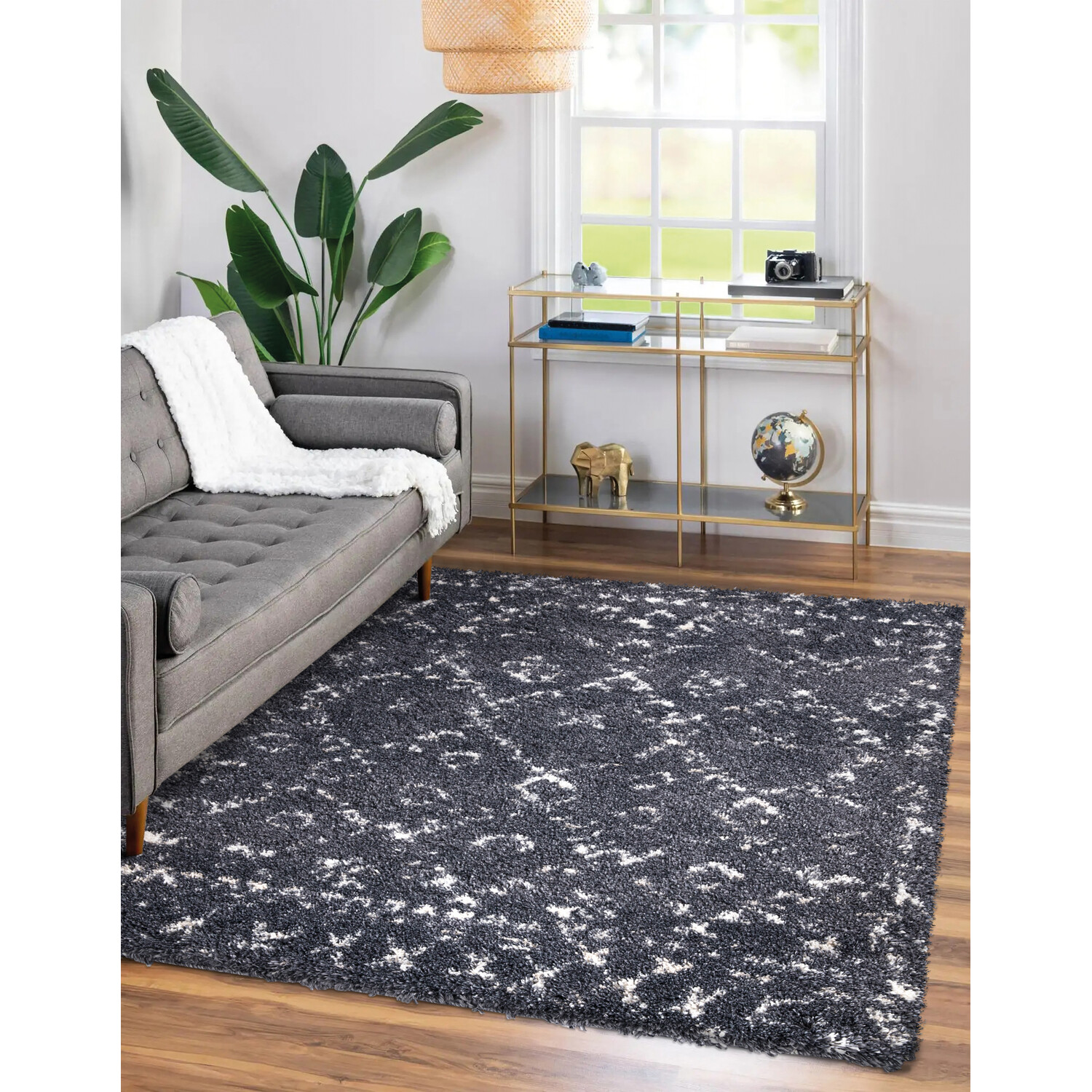 Astrid Navy Nordic Shaggy Rug 140 x 200cm Image 2