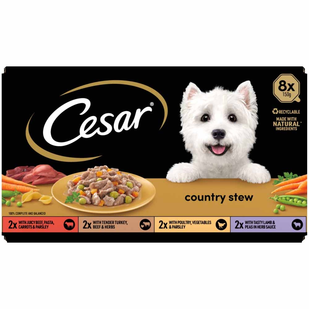 Cesar Special Selection Country Stew Adult Wet Dog Food Trays 150g Case of 3 x 8 Pack Image 3
