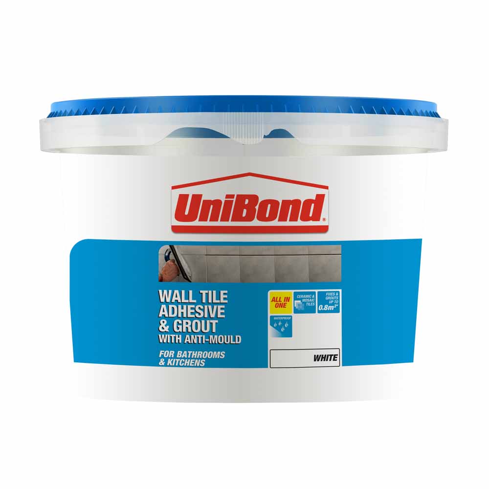Unibond Advanced All Purpose White Waterproof Adhe sive and Grout with Anti-Mould 1.38kg Image