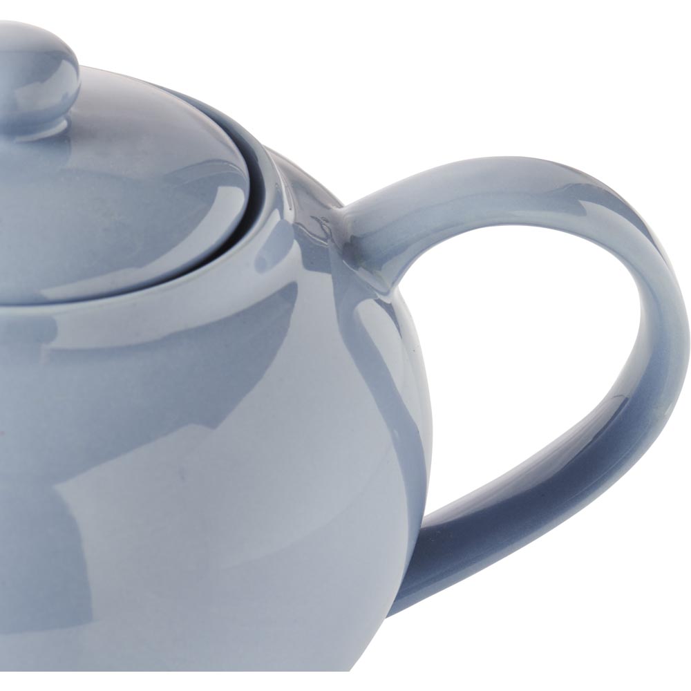 Wilko 8 Cup Blue Ceramic Teapot Image 4