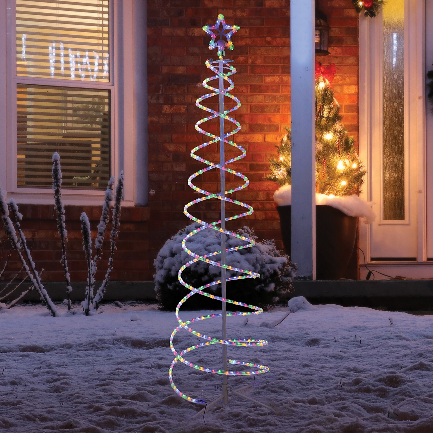 Christmas Double Spiral Rope Light Tree Image 1