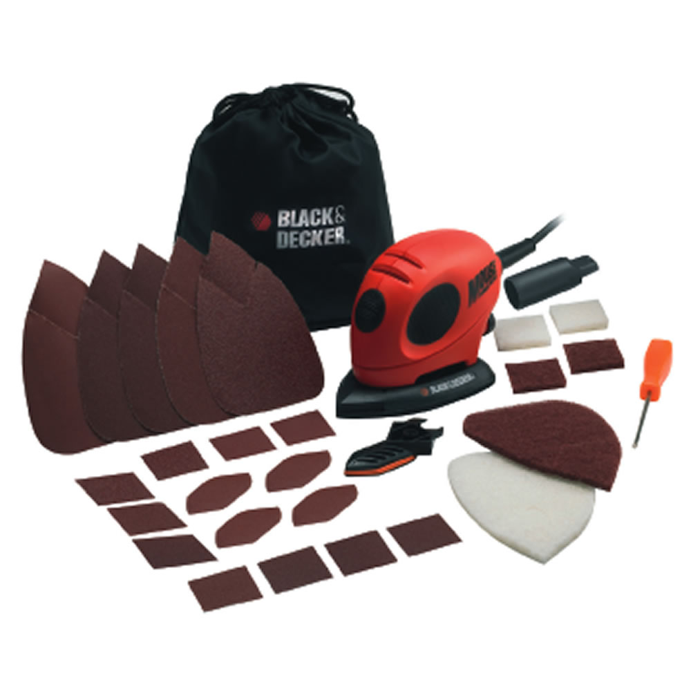 Black & Decker Mouse Sander and Kitbag 15 Accessories Wilko