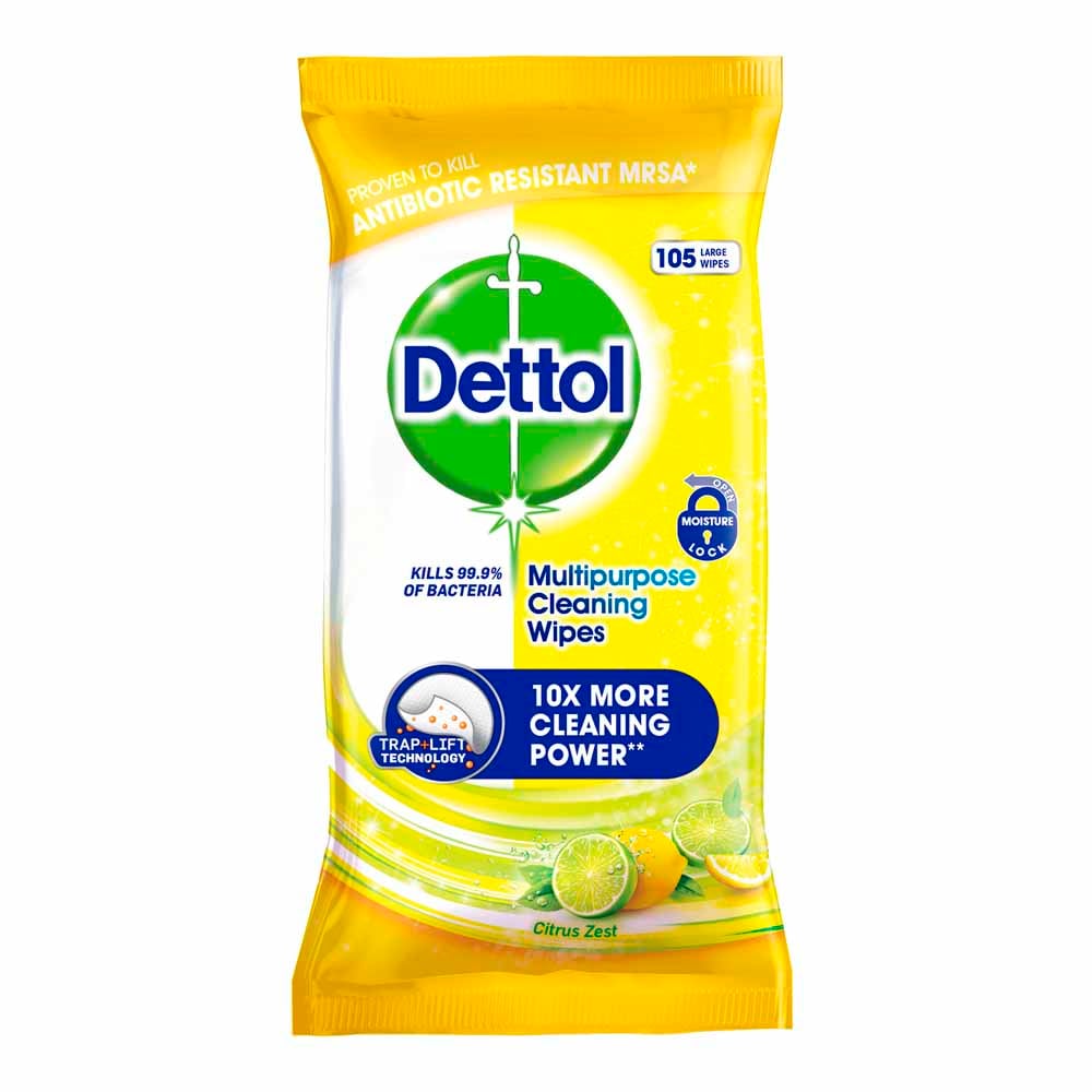 Dettol Citrus Multipurpose Wipes 105 Pack Case of 3 Image 2