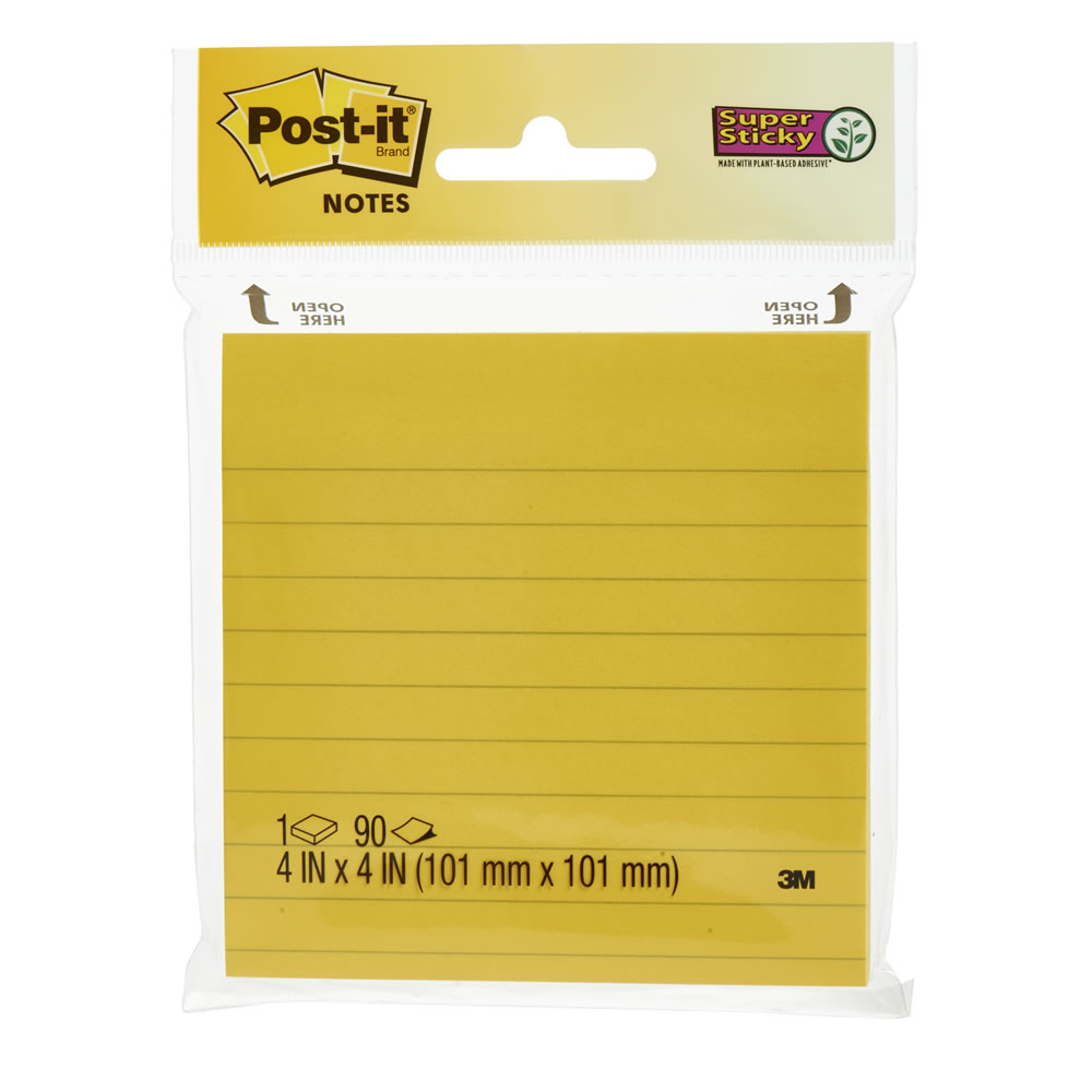 Post-It Neon Super Sticky Lined Pad 75 Notes Image 2