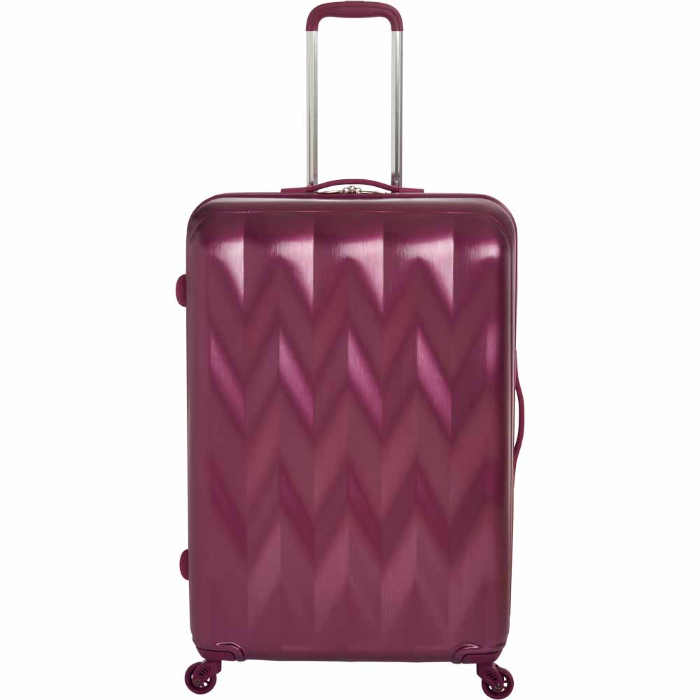 Wilko Zig Zag Suitcase Berry 30 inch Image 1