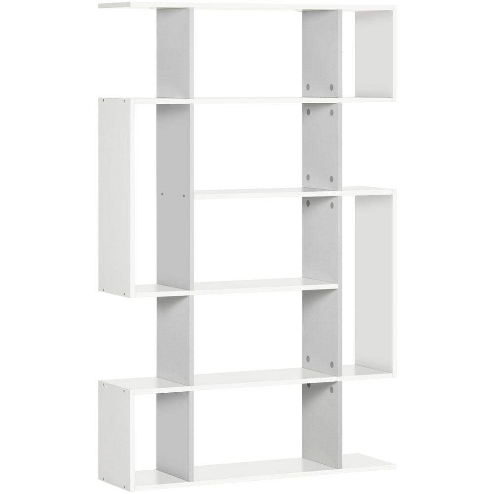 HOMCOM White 5 Shelf Office Ladder Bookshelf Image 2