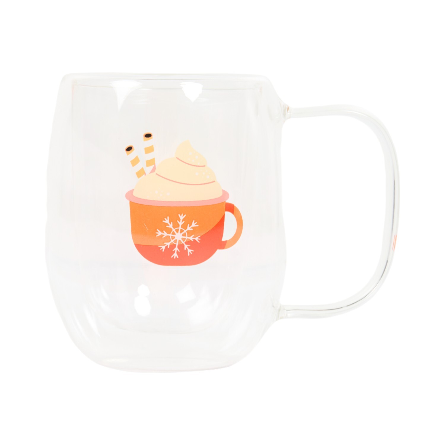 Double Wall Christmas Glass Mug Image 2