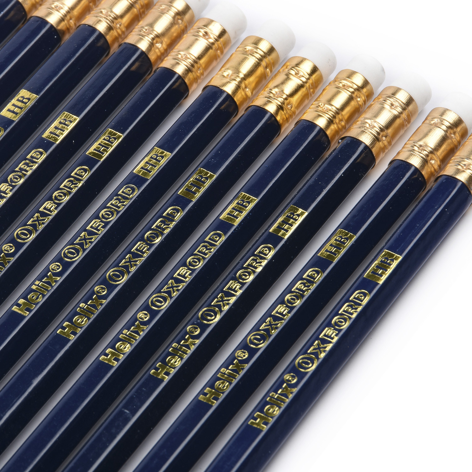 Pack of 12 Helix Oxford Eraser Tipped HB Pencils Image 3