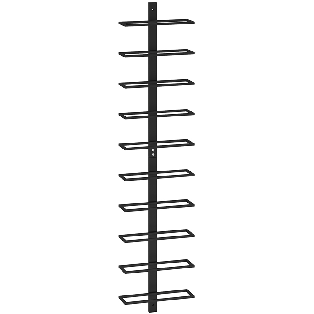 HOMCOM 10 Bottle Black Wall Mount Wine Rack Image 1