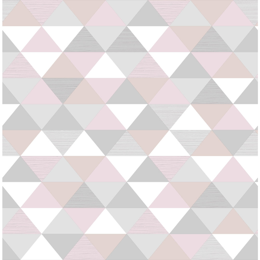 Wilko Geo Triangles Blush Wallpaper Image 1
