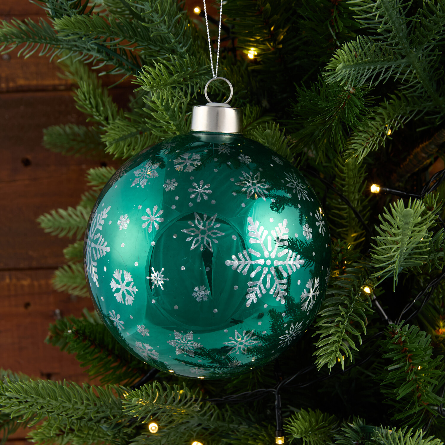 Shiny Snowflake Bauble 12cm Image 3