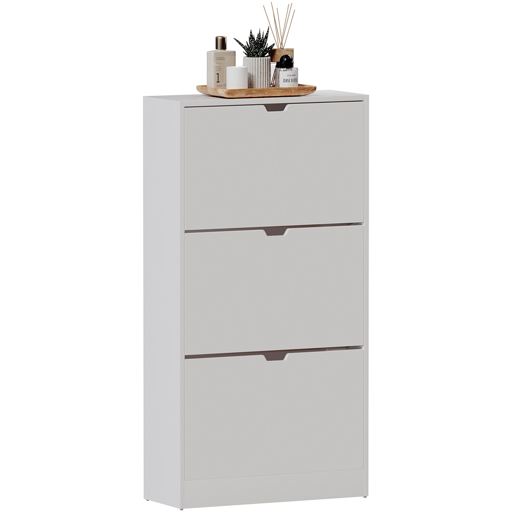 Vida Designs 3 Drawer White Shoe Cabinet Image 2