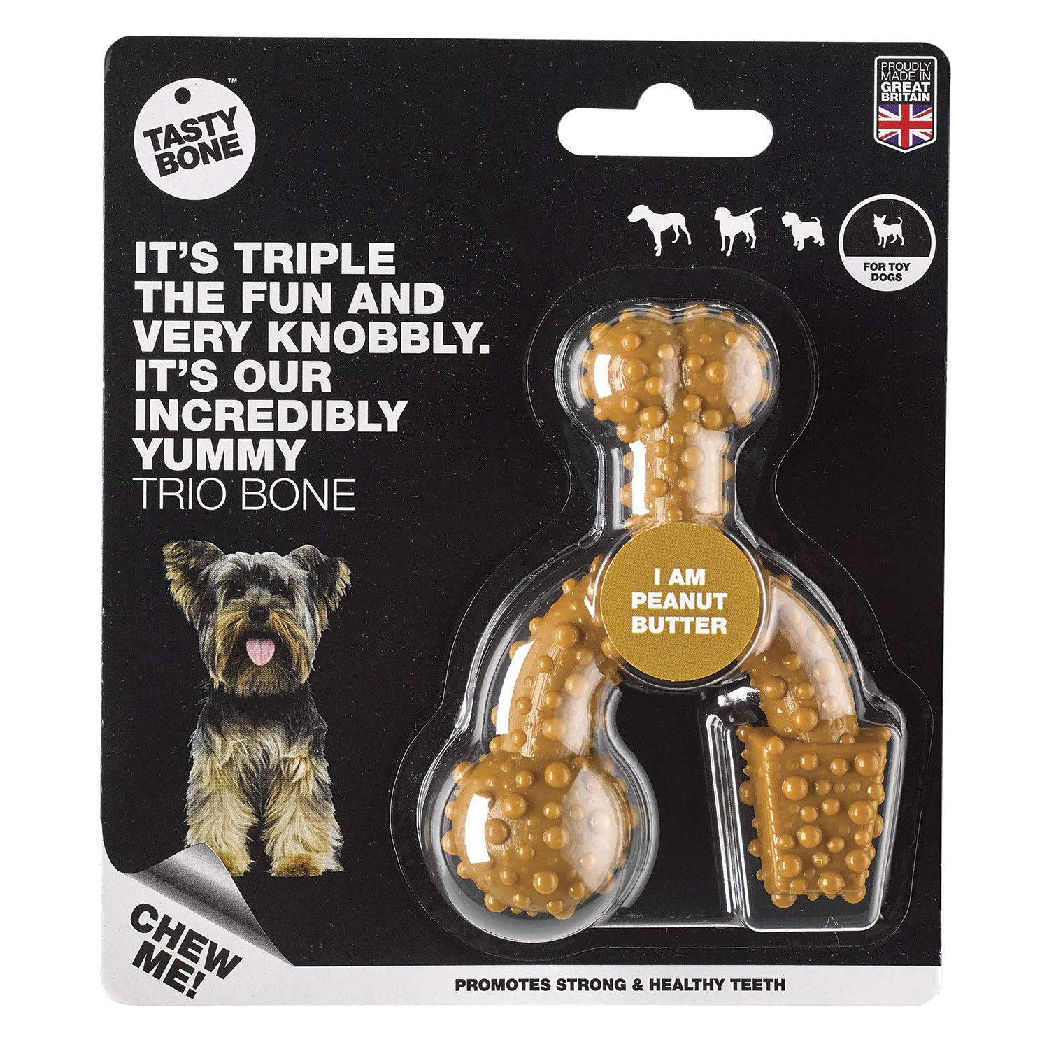 Tasty Bone Trio Bone - 66g / Peanut Butter Image 1