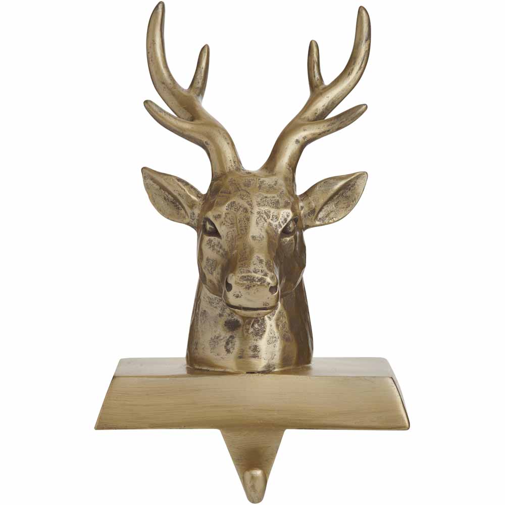 Wilko Rococo Gold Stag Head Christmas Stocking Holder Image 2