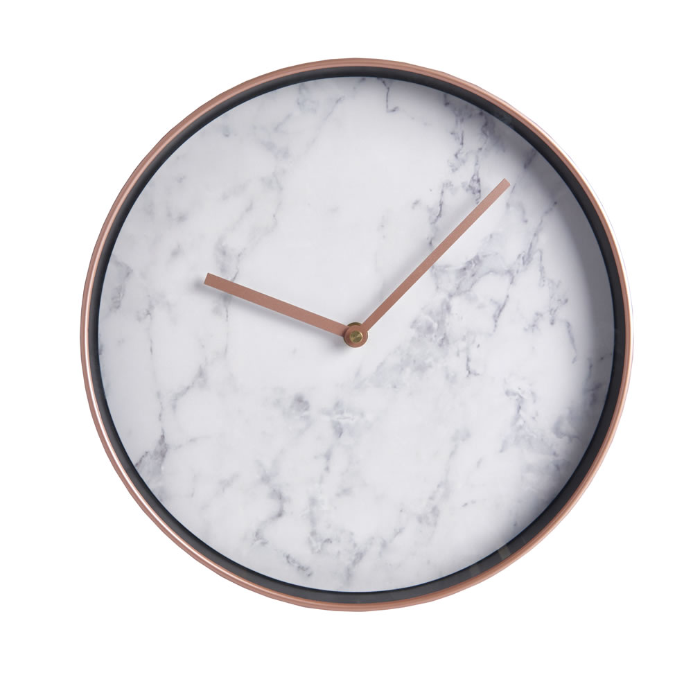 Wilko Marble and Copper Effect Wall Clock Image 1