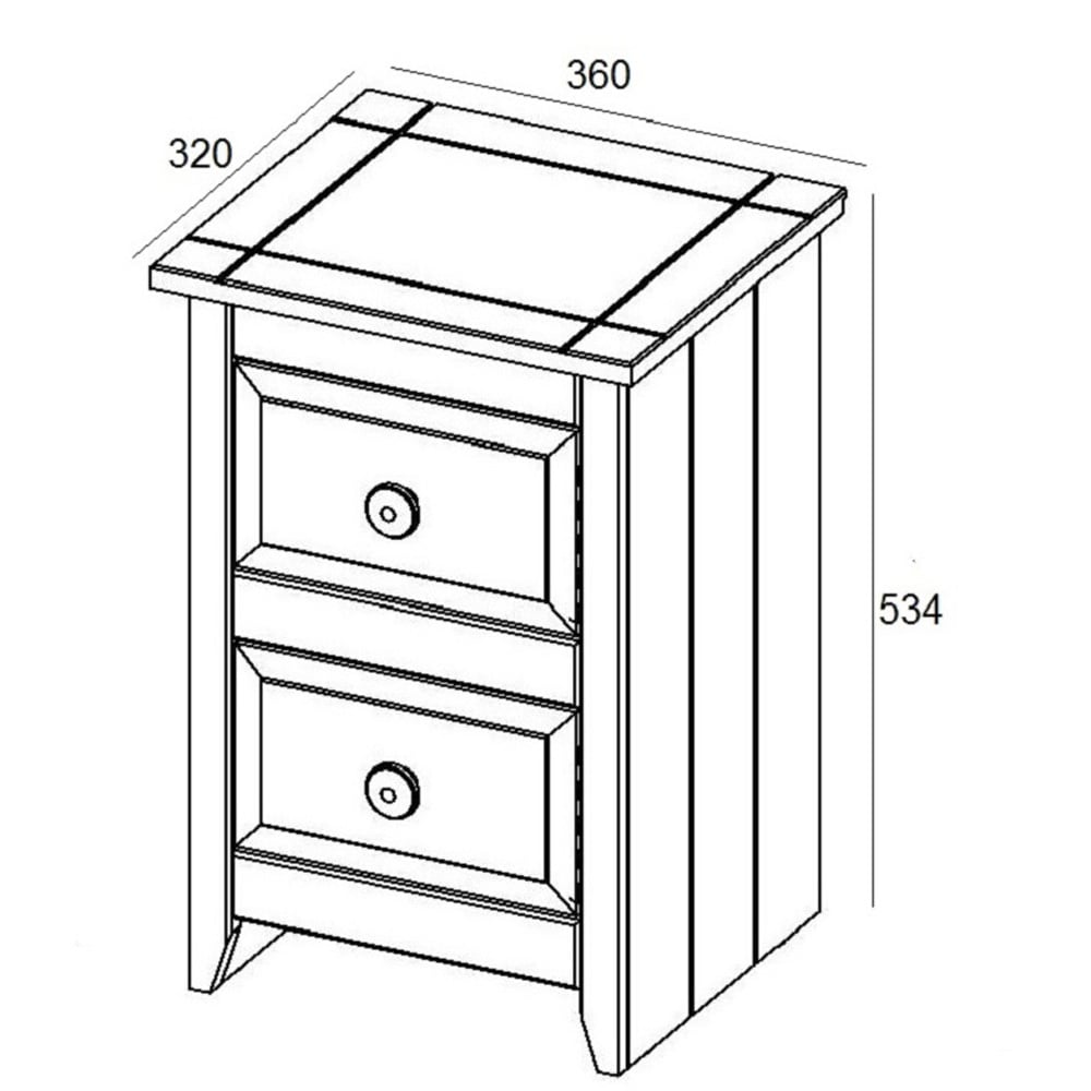 Capri 2 Drawer White Petite Bedside Table Image 7