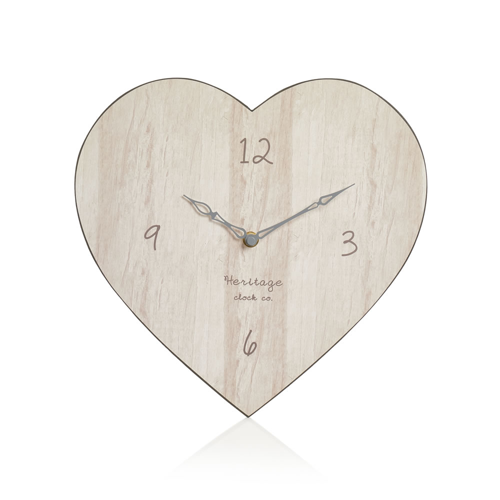 Wilko Heart Shaped MDF Clock Image